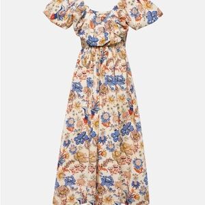 Ulla Johnson Francesca Floral Cotton Poplin Midi Dress
